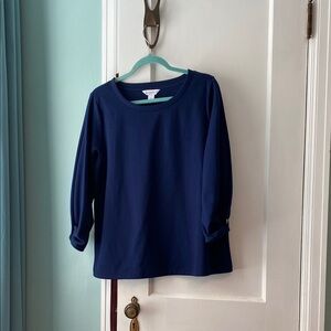 Liz Claiborne Navy Blue Top